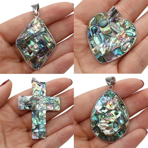 1Pcs Natürliche Abalone Anhänger Reiki Heilen Mutter der Perle Shell