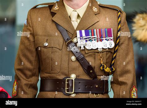 A Veteran With His War Medals And Long Services Medals On Show At The