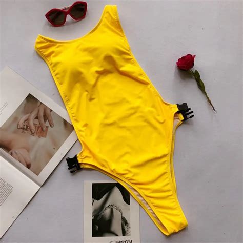 New Women Sexy One Piece Swimsuit Beachwear Swimwear Solid Push Up