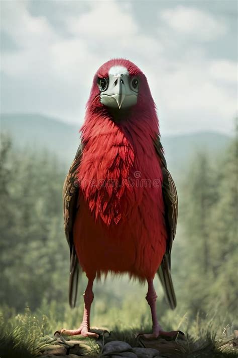 Bird Cartoon Character Facing The Camera Stock Illustration