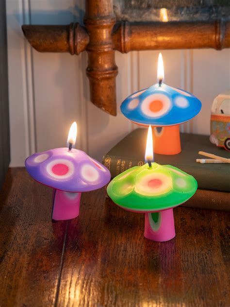 Mushroom Candle Set Of 3 Candle Set Candles Weird Candles