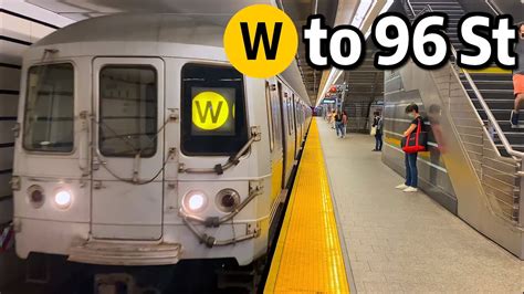 ⁴ᴷ⁶⁰ W Trains Rerouted to 96 Street on the Second Avenue Subway YouTube