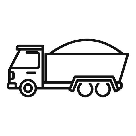 Premium Vector Dump Truck Line Icon Vector Illustration