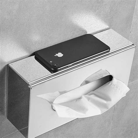 Household 304 Stainless Steel Wall Mounted Rectangular Facial Tissue