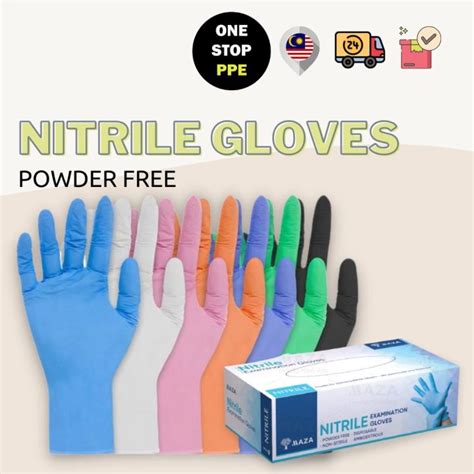 Onestopppe Ready Stock Nitrile Powder Free Disposable Glove 100s