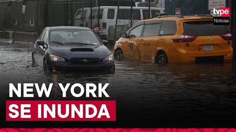 Nueva York Inundada Por Lluvias Torrenciales Youtube