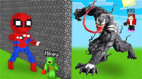 Jj And Mikey Cheated With Spider Man Vs Venom Build Battle Maizen