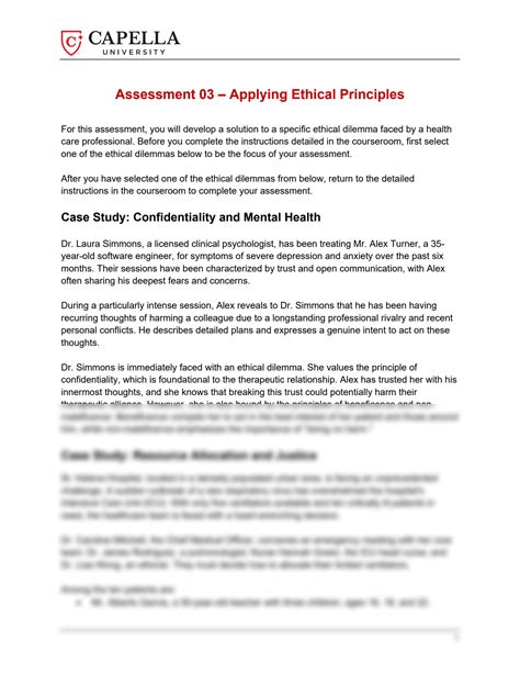 SOLUTION Nhs Fpx4000 Assessment 03 Supplement Applying Ethical