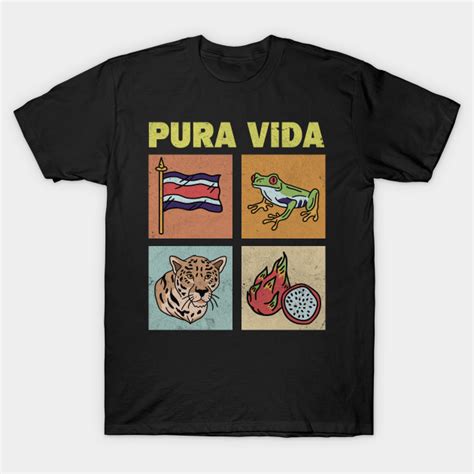 Pura Vida Costa Rica Flag Tropical Frog Pura Vida T Shirt Teepublic