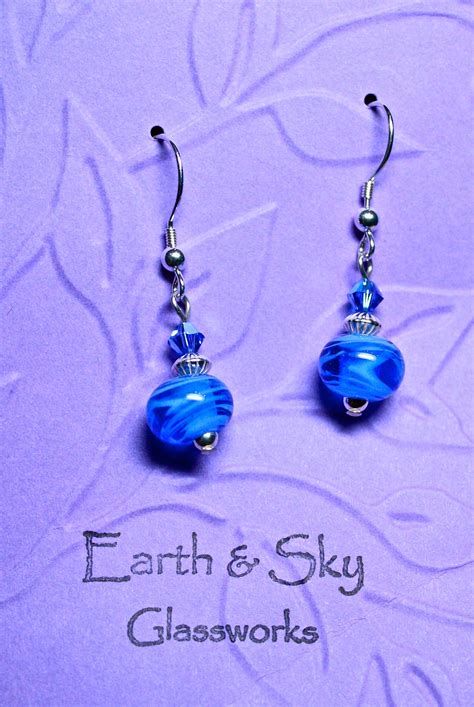 Crystal blue earings on craftshowcase.net