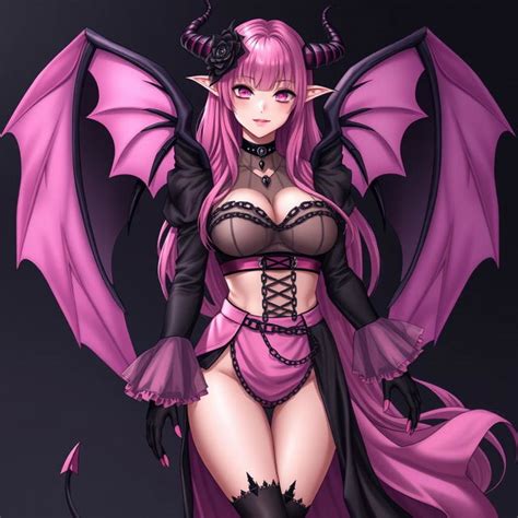 Enchanting Gothic Succubus: Wings, Horns & Charm