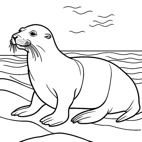 Sea Lion Cut Outs Single Sea Lion Coloring Page Lulu Pages