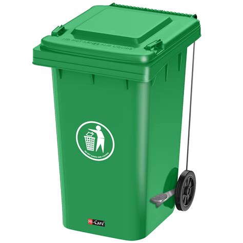 Buy Hi Care Plastic Garbage Bin 240 Litre With Wheel And Pedal Heavy