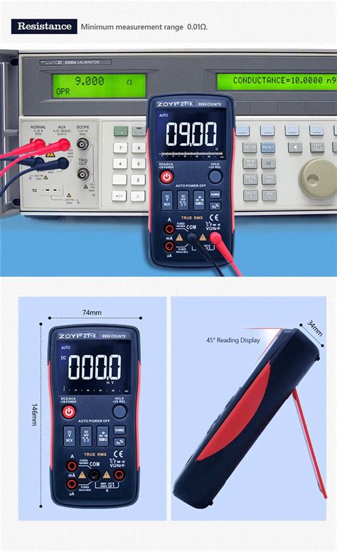 ZOYI ZT X True RMS Digital Multimeter 3 Line Triple Display 9999 Counts