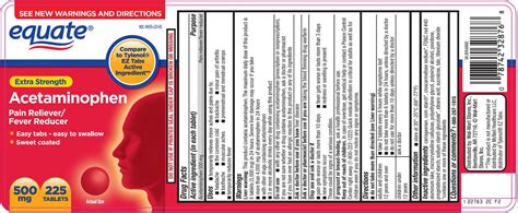 Equate Pain Reliever Extra Strength Tablet Coated Wal Mart Stores Inc