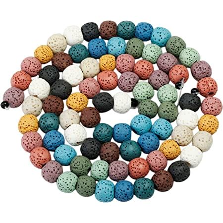 Amazon Coolrunner Pcs Mixed Color Lava Stone Beads Round Loose