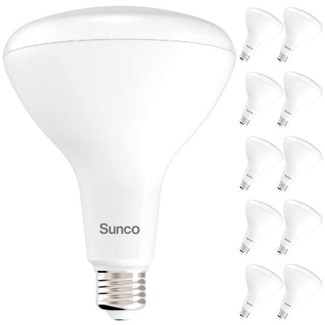 Sunco 10 Pack BR40 LED Light Bulbs Indoor Flood Light Dimmable 3000K