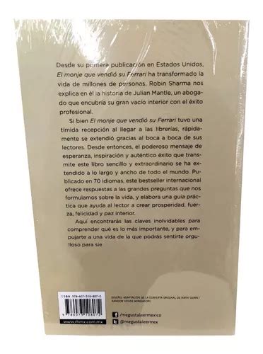 El Monje Que Vendio Su Ferrari Robin Sharma Libro Original MercadoLibre