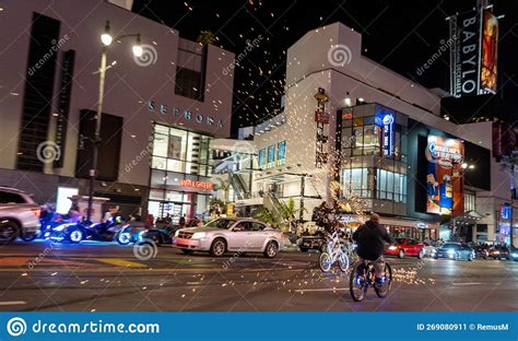 Hollywood Boulevard Nightlife, in the Best Light. Editorial Photo ...