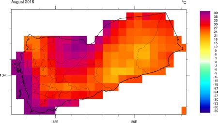 Monthly Climate Data for Yemen : August 2016 | mawredh2o.org