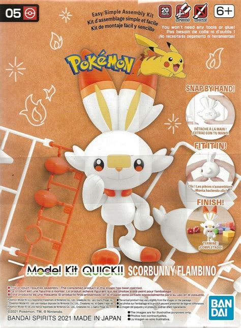 Bandai Pok Mon Model Kit Quick Scorbunny Flambino Maitre