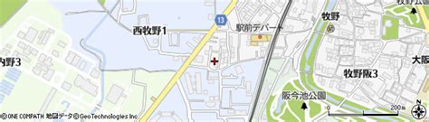 大阪府枚方市牧野阪1丁目27の地図 住所一覧検索｜地図マピオン