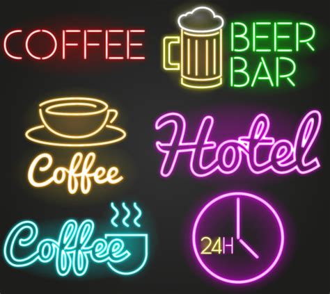 Colored Light Sticks Restaurant Symbol And Logos Vector Vectors Graphic