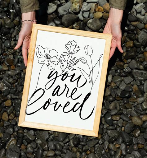 You Are Loved Wall Art Downloadable Print Love Self Care Etsy