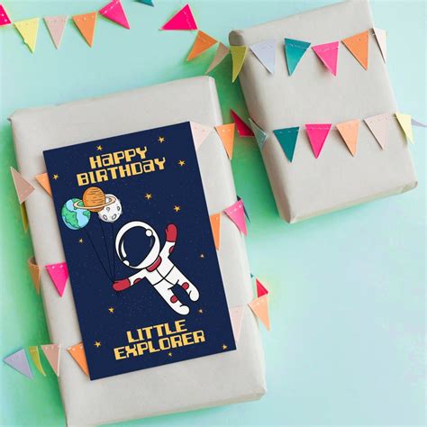 Outer Space Birthday Card Digital Download Happy Birthday Etsy