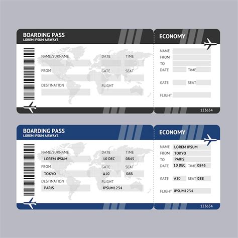 Premium Vector Airline Ticket Boarding Pass Vector