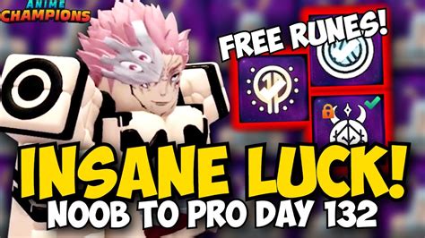 Getting Insane Luck Free Cosmic Runes Anime Champions Noob To Pro