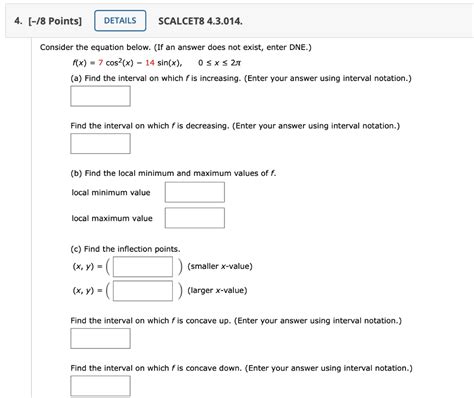 Solved Consider The Equation Below If An Answer Does Not Chegg