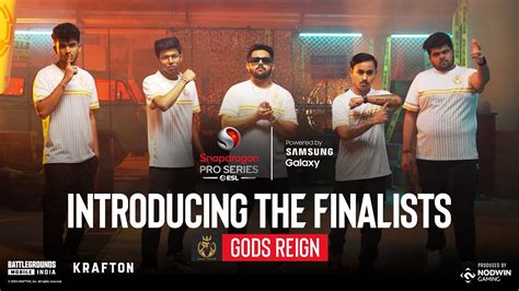 INTRODUCING THE FINALISTS TEAM GODS REIGN SPS BGMI CHALLENGE FINAL