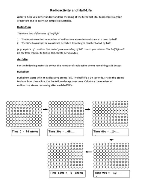 Half Life Chemistry Problems Nuclear Radioactive Decay Calculations