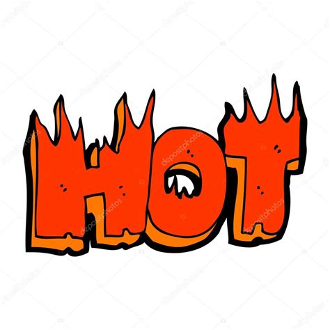 Flaming Hot Sign Cartoon Stock Vector Lineartestpilot