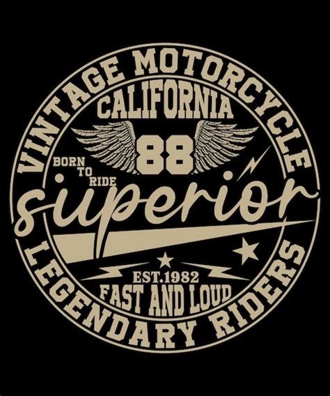 Motos Vintage California Superio Legendary Riders Vetor Premium