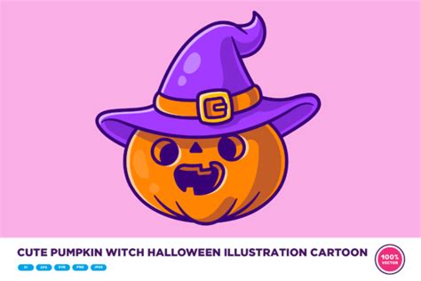 Cute Pumpkin Witch Halloween Cartoon Graphic By Catalyststuff