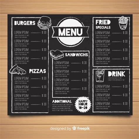 Chalkboard Style Cafe Menu Template Cafe Menu Template Diy Etsy Artofit