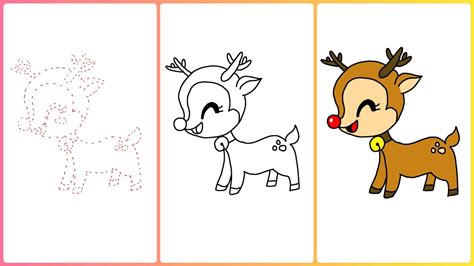 How To Draw Rudolph Easy Step By Step Rudolph Drawing For Kids Draw