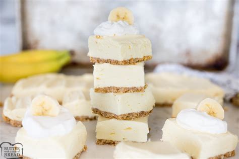 Easy Banana Cream Cheesecake Bars Butter With A Side Of Bread