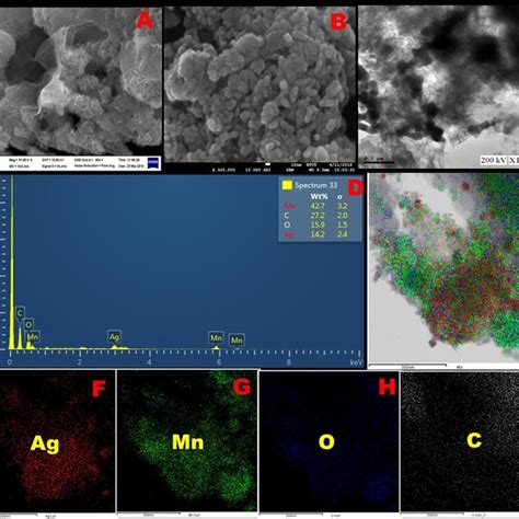 A FE SEM Image Of MnO2 GO And B Ag MnO2 RGO C TEM Image Of