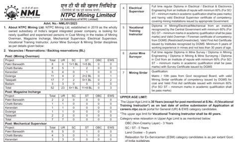 Ntpc Mining Limited Recruitment Out For Posts Edukraze