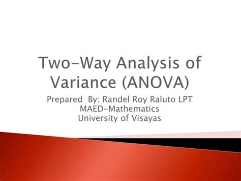 Two Way Analysis Of Variance Anova Ppt