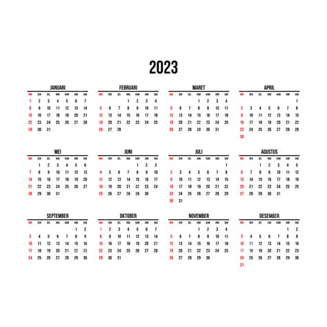 Kalender Desktop Sederhana Indonesia 2023 Kalender Sederhana Indonesia