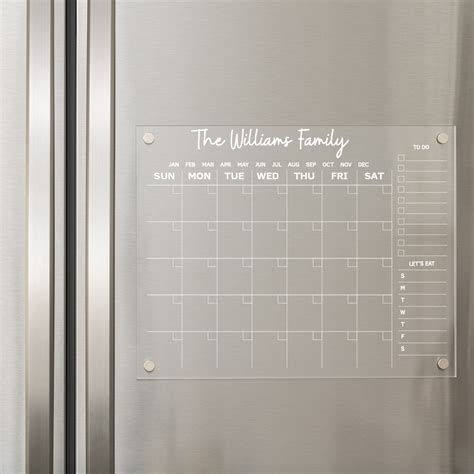 Magnetic Calendar For Fridge Acrylic Calendar Dry Erase Calendar To