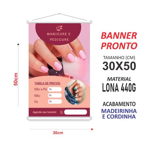 Banner Pronto Tema MANICURE E PEDICURE 30X50cm Shopee Brasil