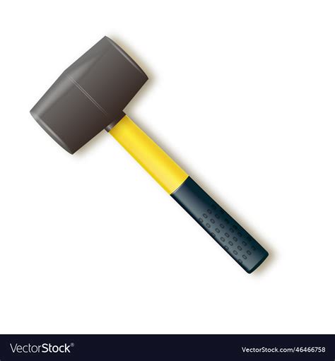 Hammer With Rubberized Yellow Handle Royalty Free Vector