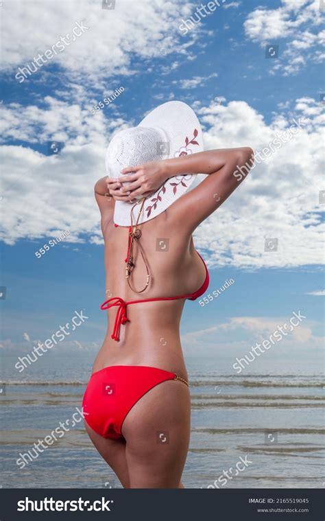 Sexy Asian Red Bikini Female Lady Stock Photo 2165519045 Shutterstock