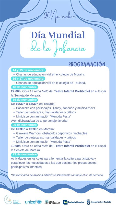 Programación en Teulada Moraira por el Día de la Infancia