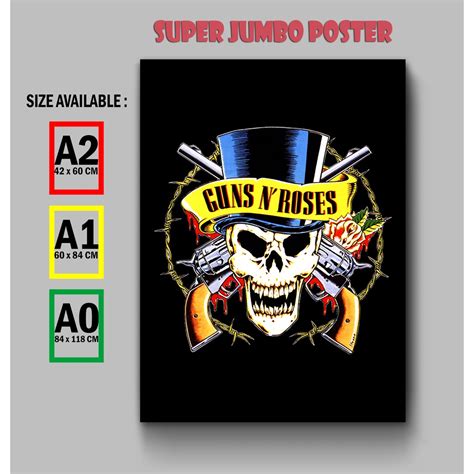 Jual Poster Besar GUNS N ROSES Band Musik Rock Hiasan Dinding Art Paper